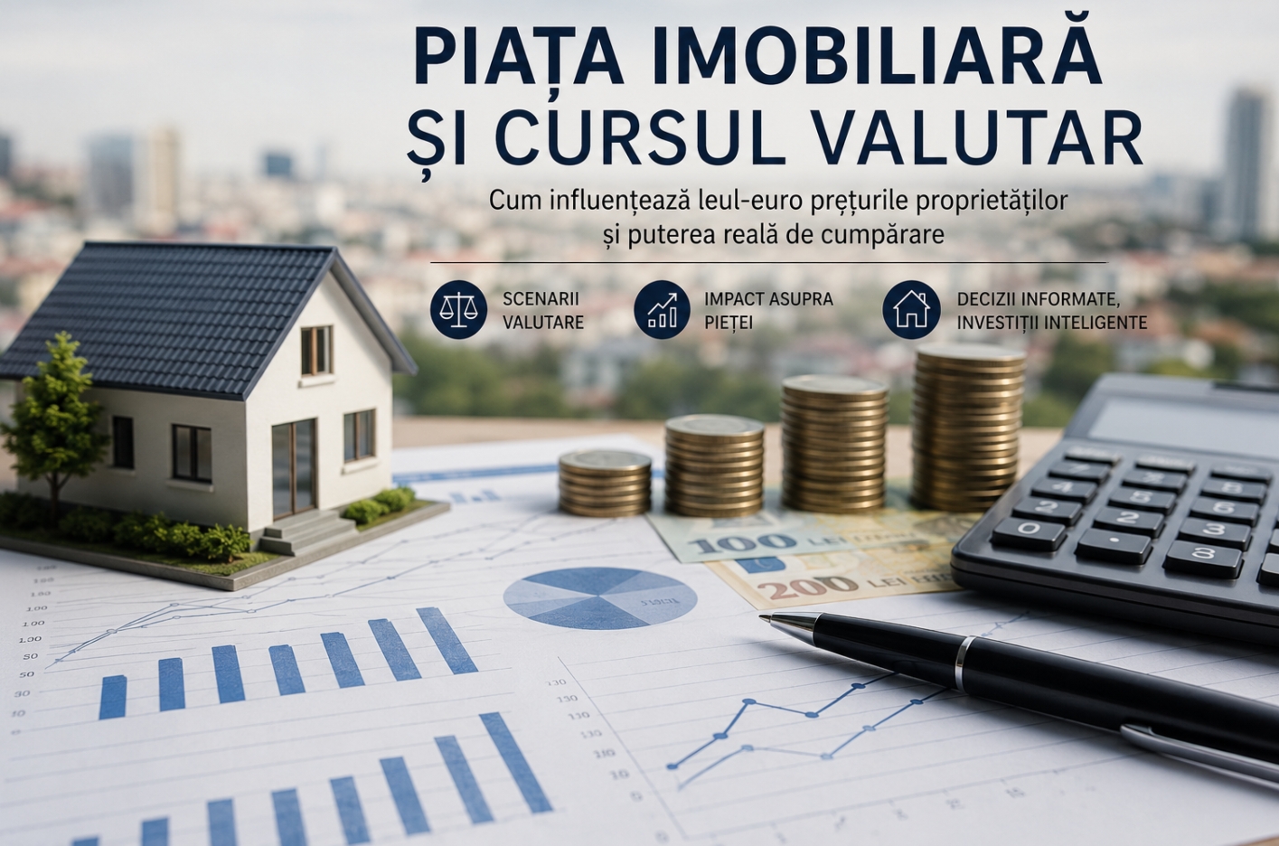 Piața imobiliară nu poate fi separată de evoluția raportului dintre leu și euro